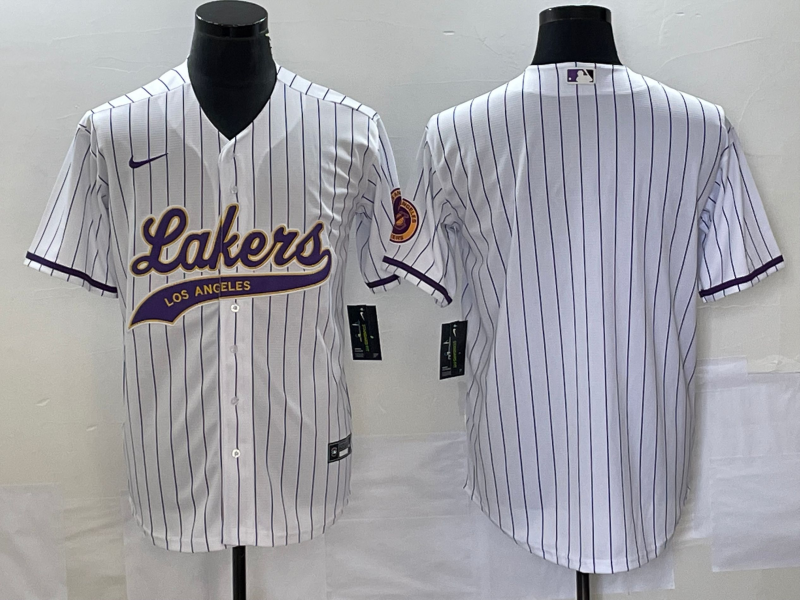 2023 Men Los Angeles Lakers Blank white NBA Jersey style 2